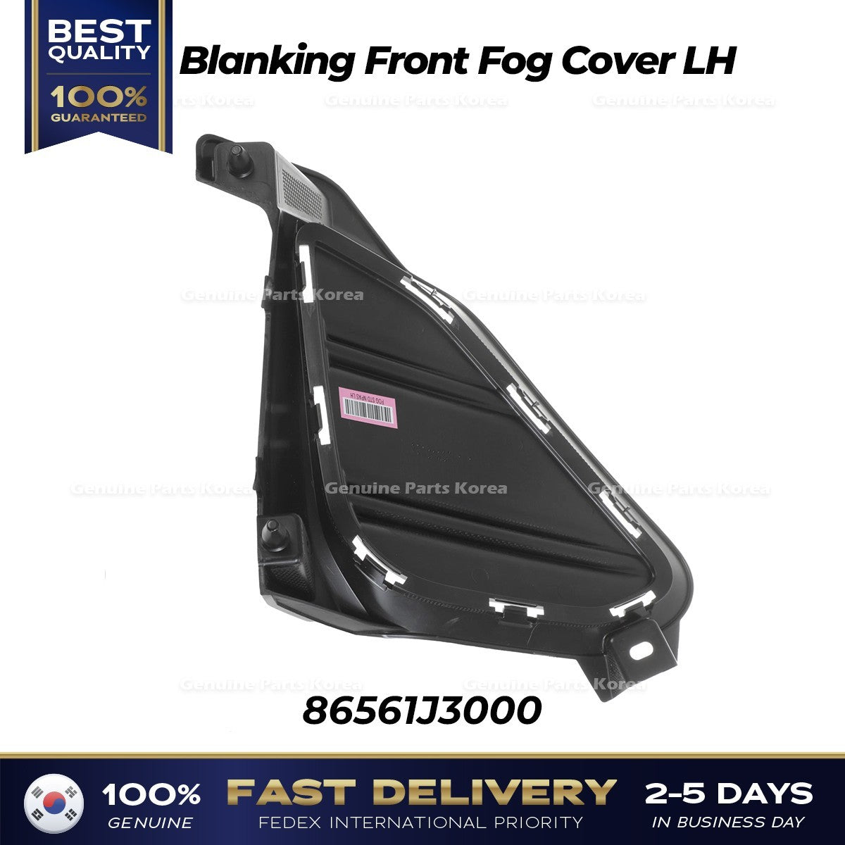 Genuine Blanking Front Fog Cover LH 86561J3000 for Hyundai Veloster