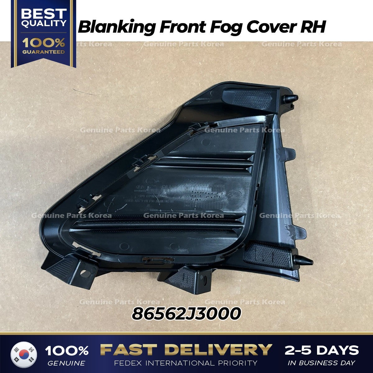 Genuine Blanking Front Fog Cover RH 86562J3000 for Hyundai Veloster