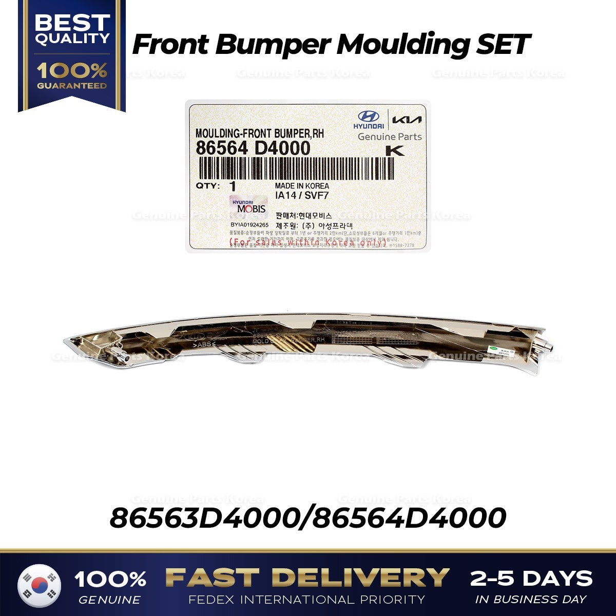 Genuine Front Bumper Moulding SET 86563D4000 86564D4000 for Kia Optima