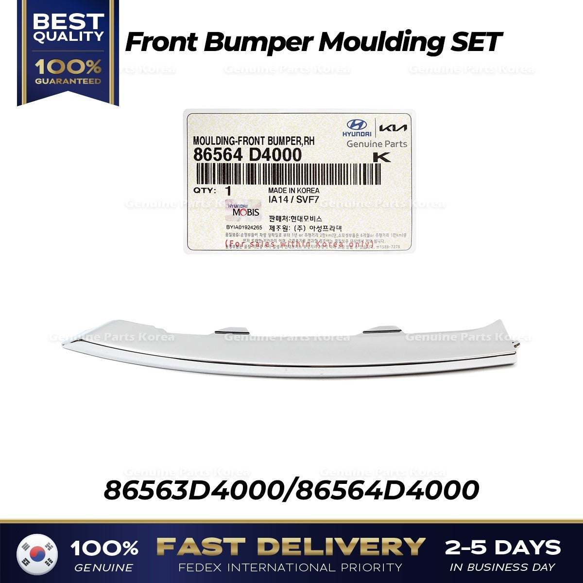 Genuine Front Bumper Moulding SET 86563D4000 86564D4000 for Kia Optima