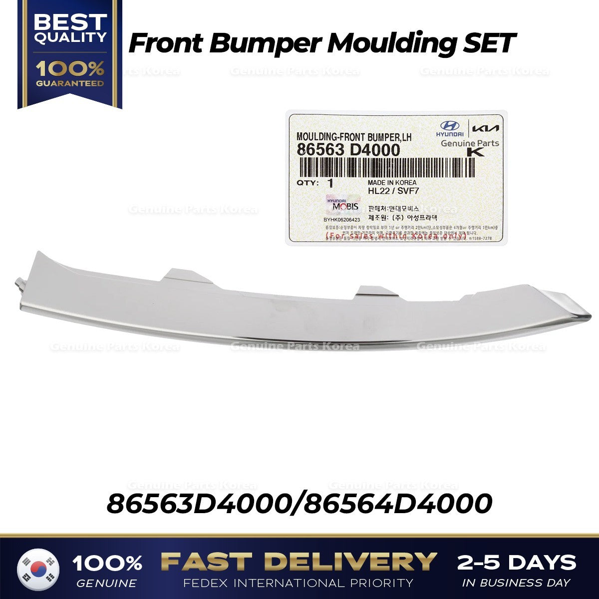 Genuine Front Bumper Moulding SET 86563D4000 86564D4000 for Kia Optima