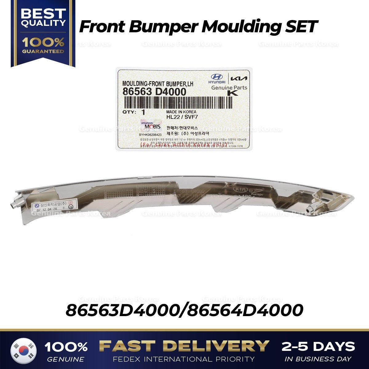 Genuine Front Bumper Moulding SET 86563D4000 86564D4000 for Kia Optima