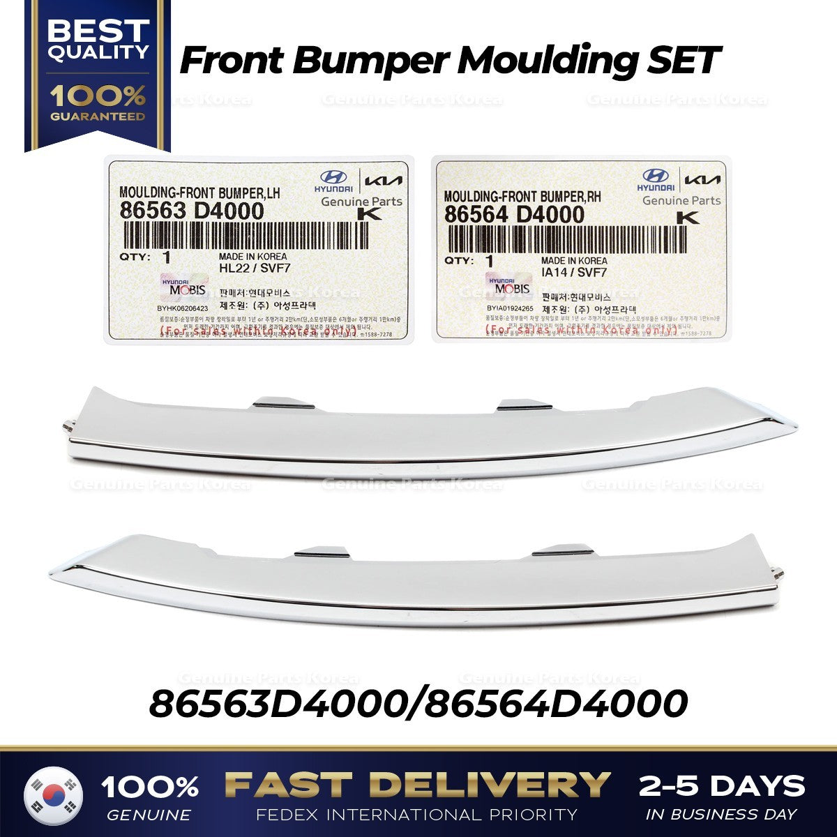 Genuine Front Bumper Moulding SET 86563D4000 86564D4000 for Kia Optima
