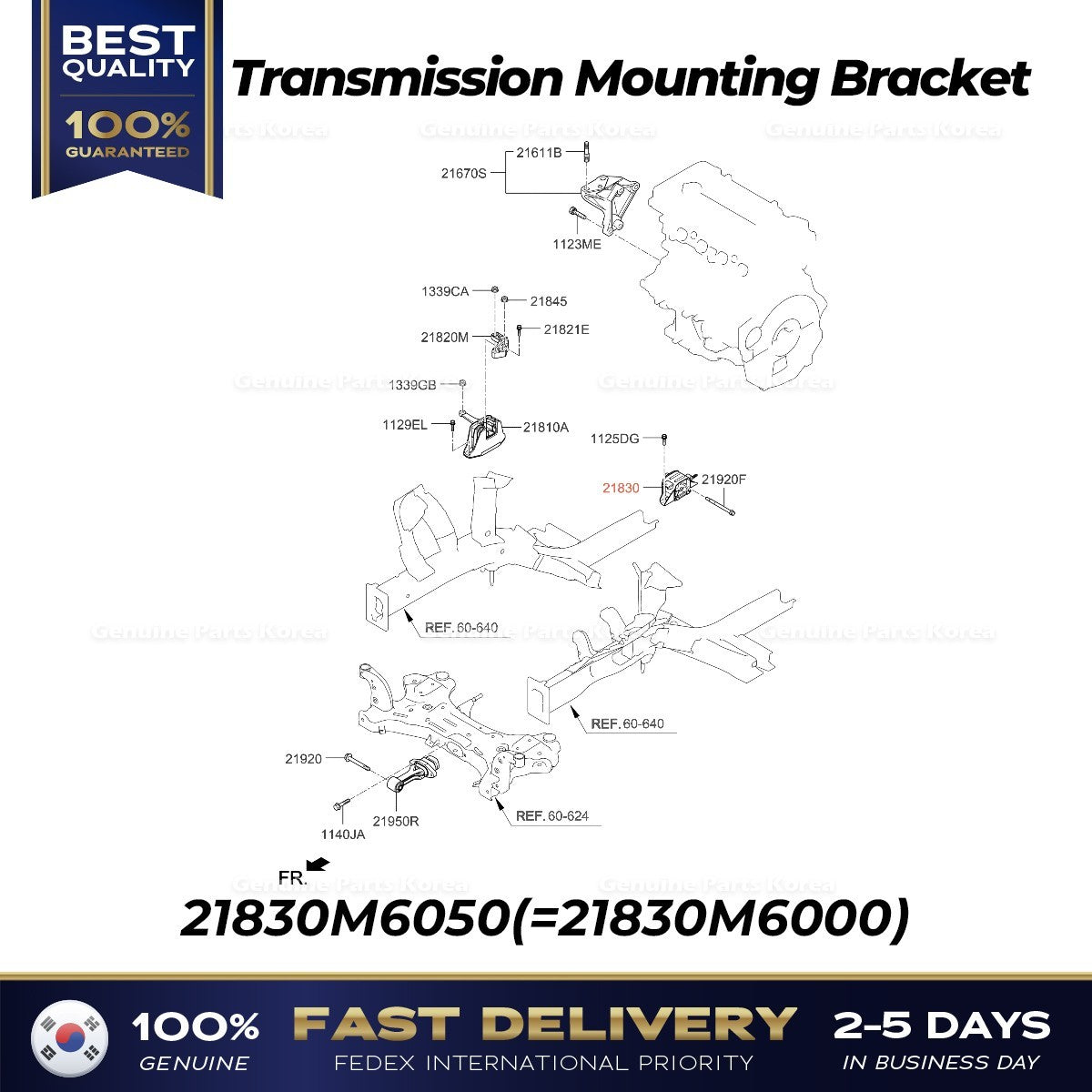 Genuine Transmission Mounting Bracket 21830M6050 for Kia Forte Soul
