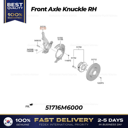Genuine Front Axle Knuckle RH 51716M6000 for Kia Cerato Forte