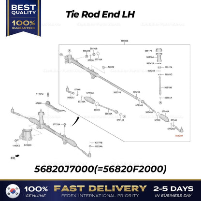 Genuine Tie Rod End LH 56820J7000 for Hyundai Elantra Kia Forte
