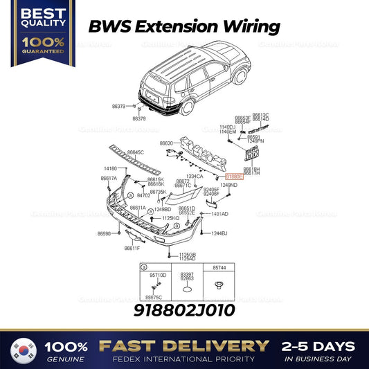 Genuine BWS Extension Wiring 918802J010 for Kia Mohave