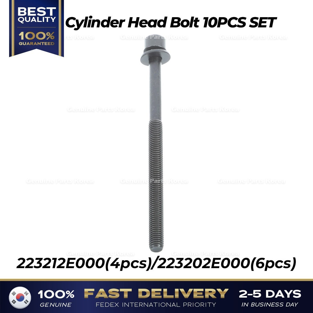 Genuine Cylinder Head Bolt 10PCS SET 223212E000 223202E000 for Hyundai Kia
