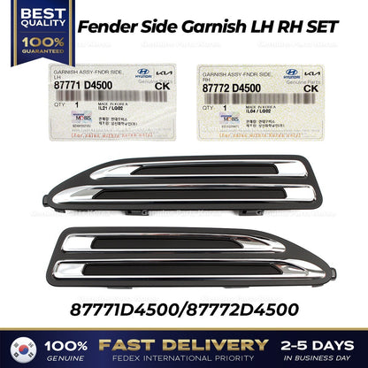 Genuine Fender Side Garnish LH RH SET 87771D4500 87772D4500 for Kia Optima