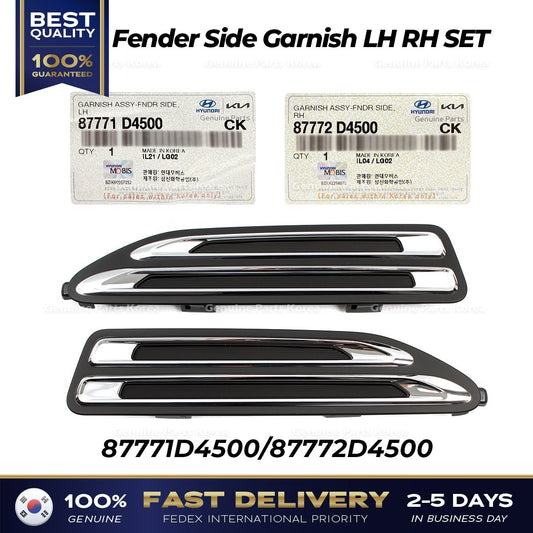 Genuine Fender Side Garnish LH RH SET 87771D4500 87772D4500 for Kia Optima