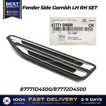 Genuine Fender Side Garnish LH RH SET 87771D4500 87772D4500 for Kia Optima
