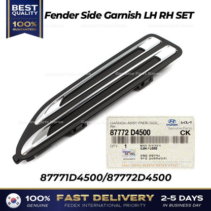 Genuine Fender Side Garnish LH RH SET 87771D4500 87772D4500 for Kia Optima