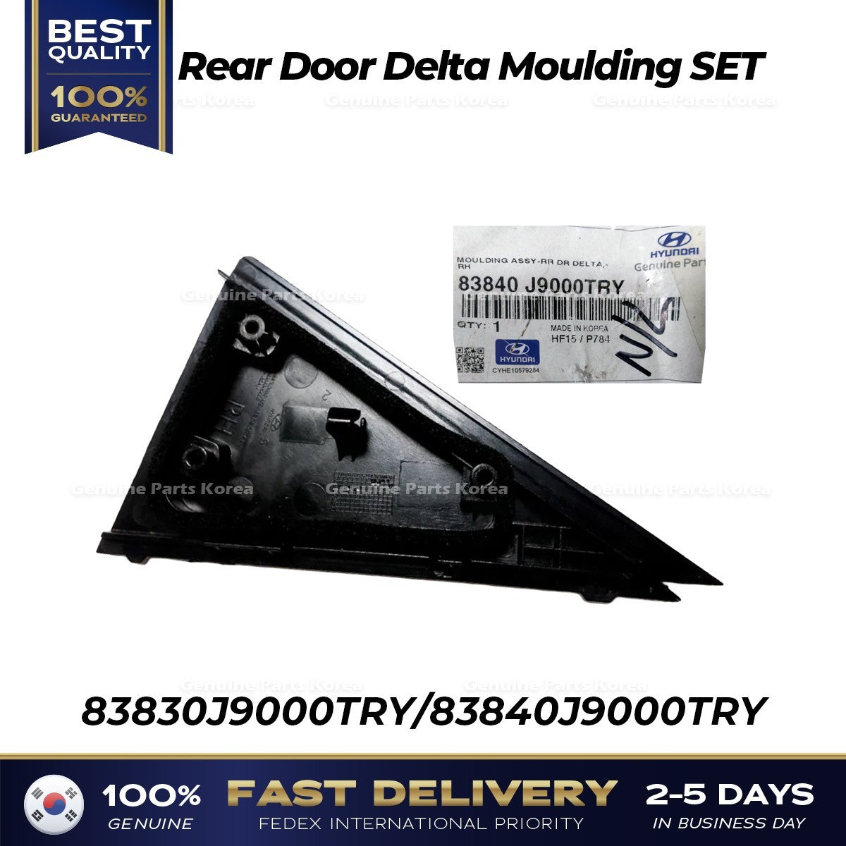 Genuine Rear Door Delta Moulding SET 83830J9000TRY 83840J9000TRY for Kona