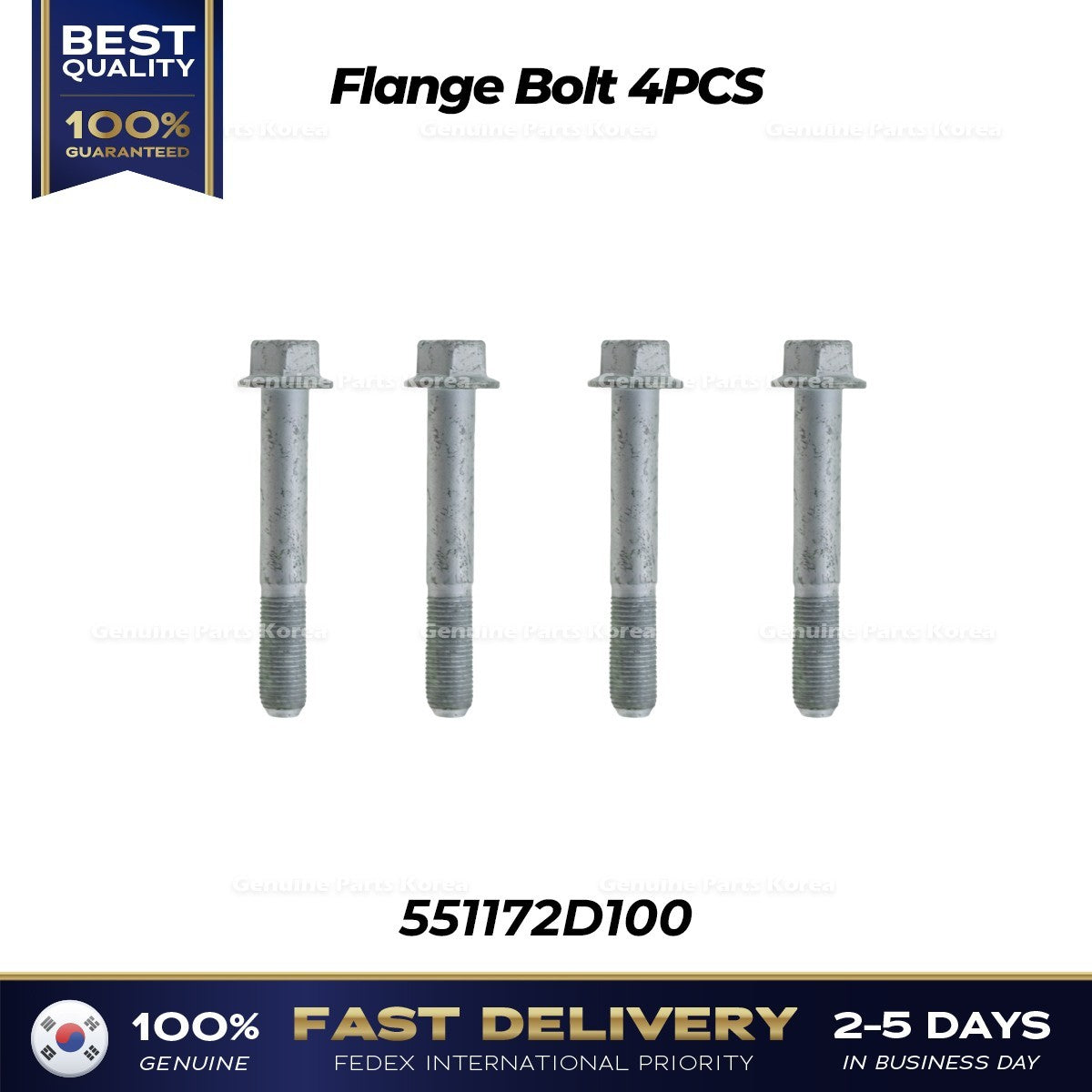 Genuine Flange Bolt 4PCS 551172D100 for Hyundai Santa Fe Kia Sorento