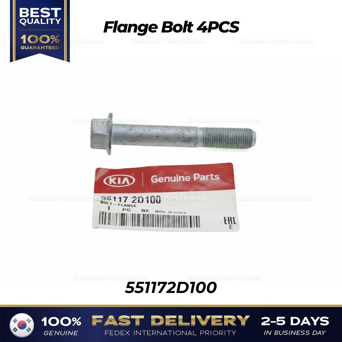 Genuine Flange Bolt 4PCS 551172D100 for Hyundai Santa Fe Kia Sorento