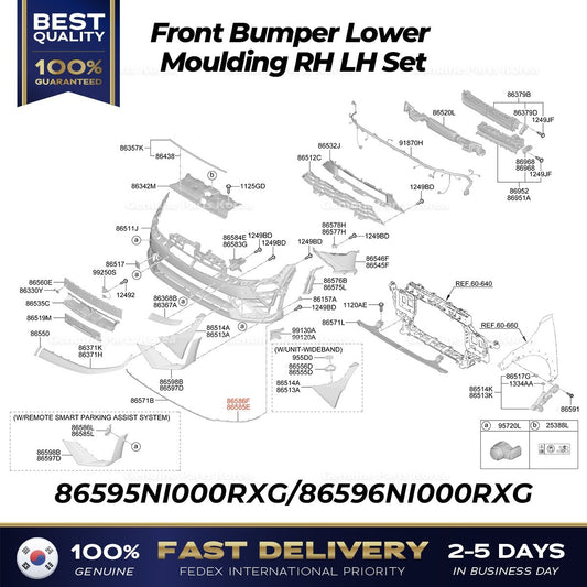 Genuine Front Bumper Lower Moulding RH LH Set for Hyundai IONIQ 5