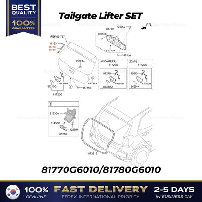 Genuine Tailgate Lifter SET 81770G6010 81780G6010 for Kia Picanto Rio