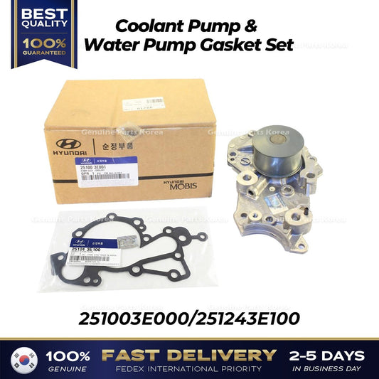 Genuine Coolant Pump & Water Pump Gasket Set for Hyundai Santa Fe Kia Optima