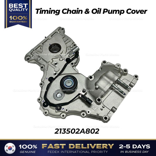 Genuine Timing Chain & Oil Pump Cover 213502A802 for Hyundai Elantra Kia Rio