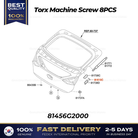 Genuine Torx Machine Screw 8PCS 81456G2000 for Hyundai Ioniq