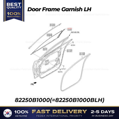 Genuine Door Frame Garnish LH 82250B1000 for Hyundai Genesis