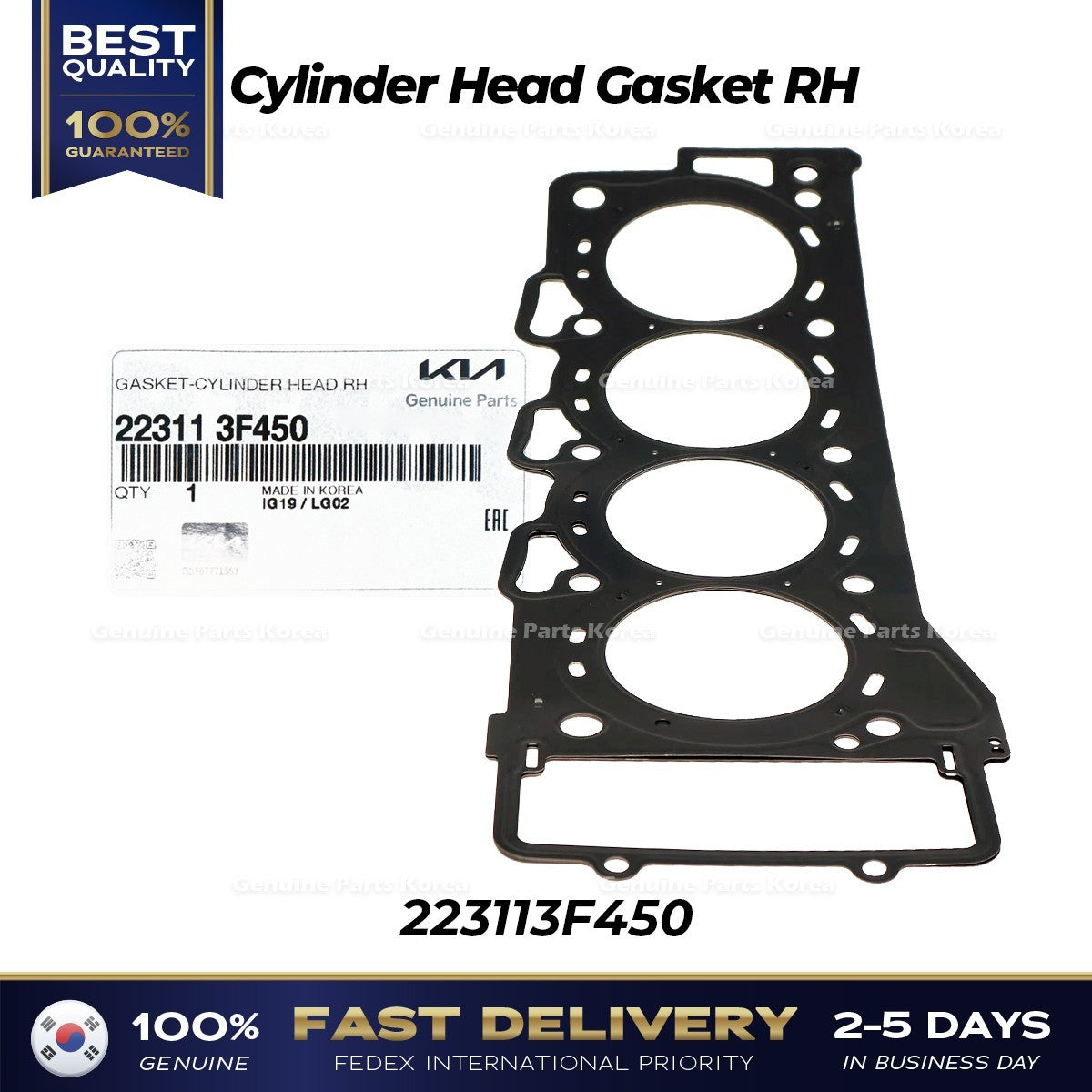 Genuine Cylinder Head Gasket RH 223113F450 for Hyundai Genesis G80 G90