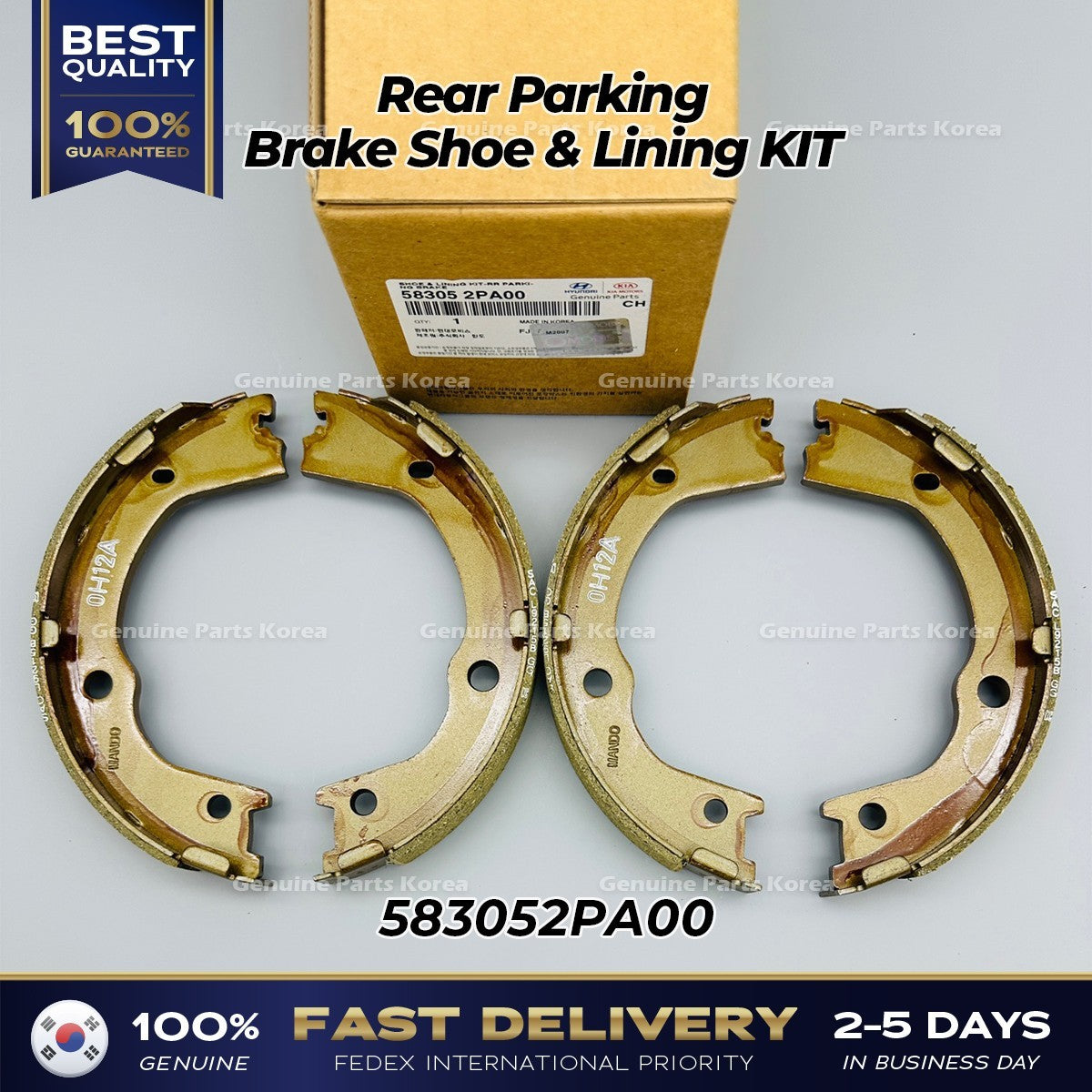 Genuine Rear Parking Brake Shoe & Lining KIT 583052PA00 for Hyundai Santa Fe