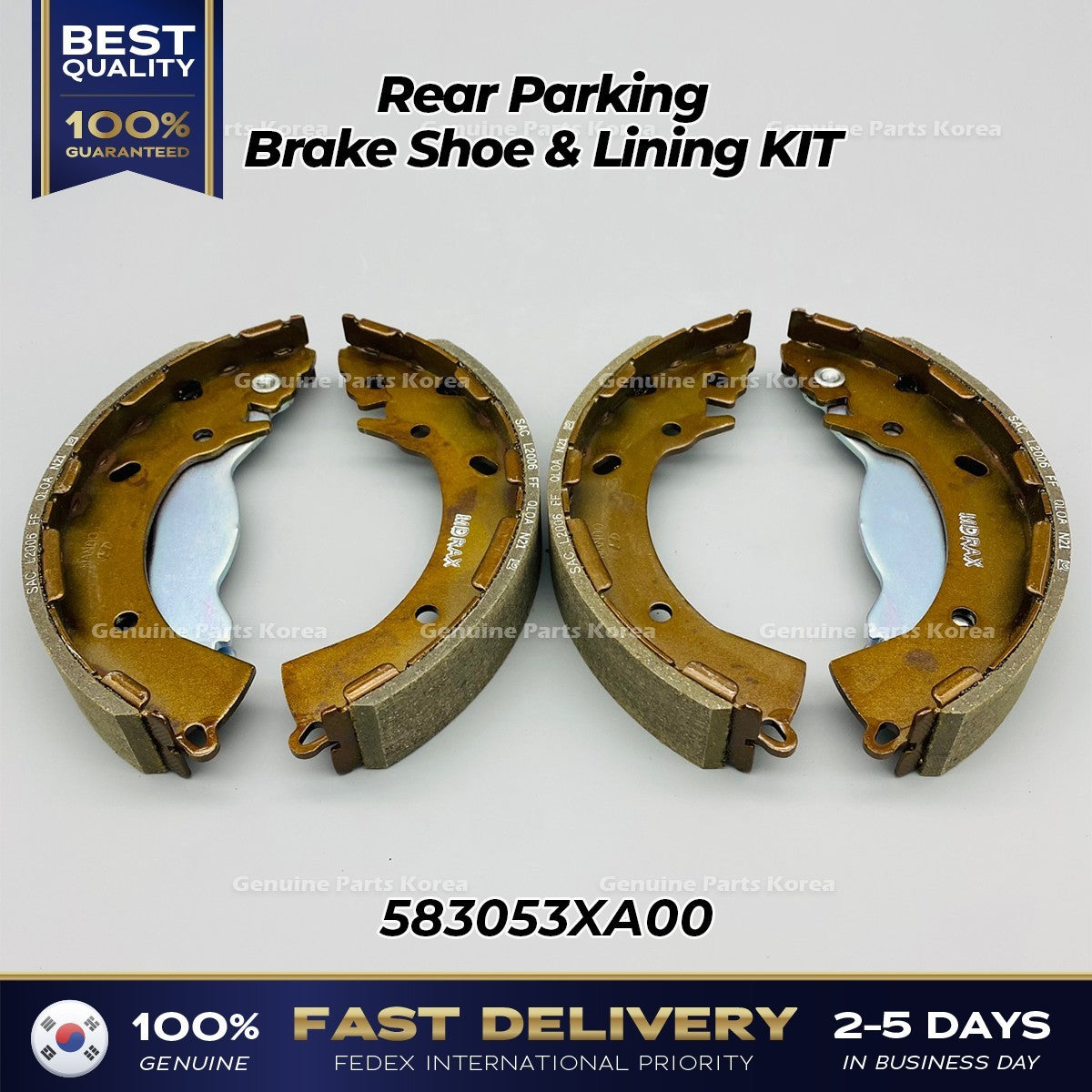 Genuine Rear Parking Brake Shoe & Lining KIT 583053XA00 for Hyundai Accent