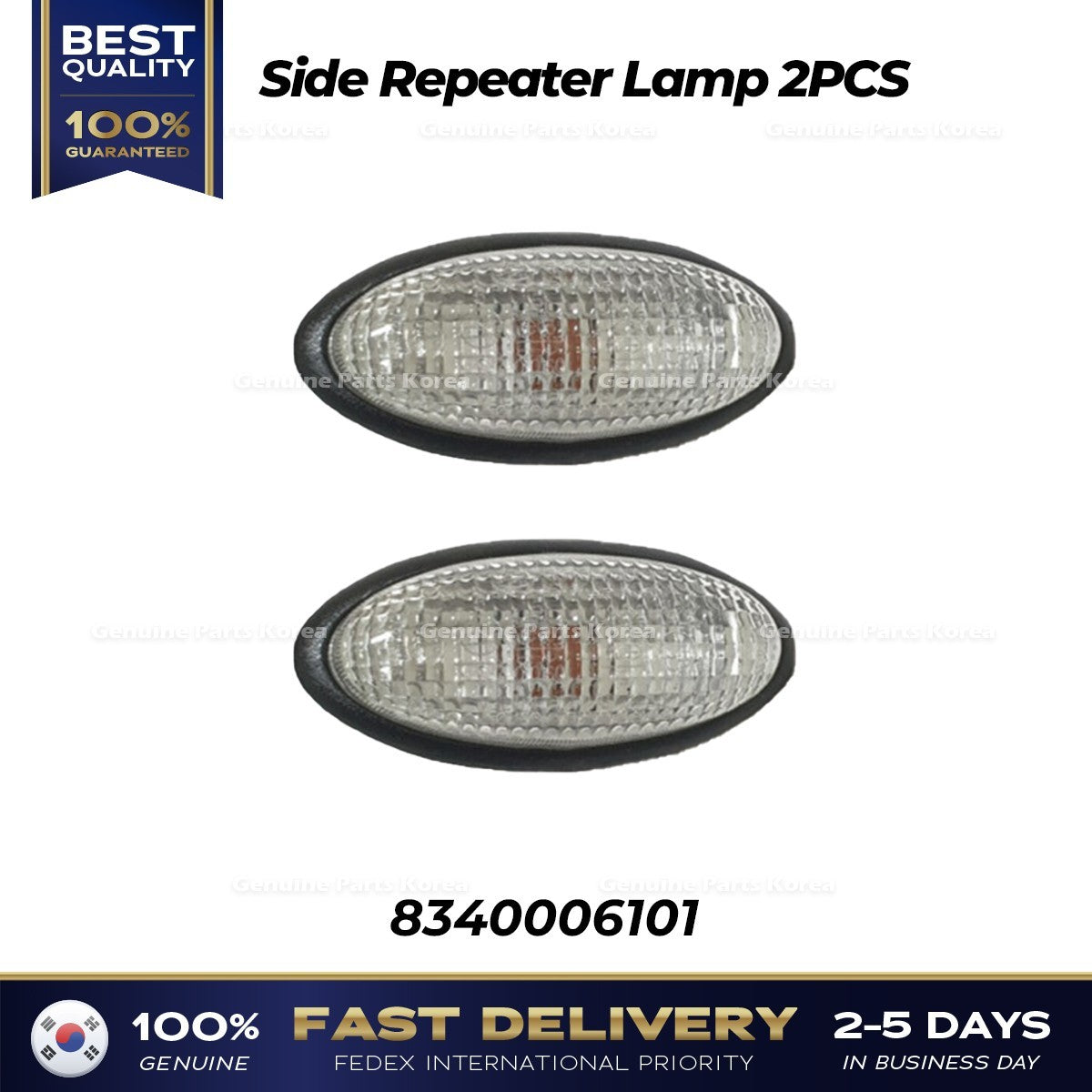 GenuineSide Repeater Lamp 2PCS 8340006101 for SsangYong Korando