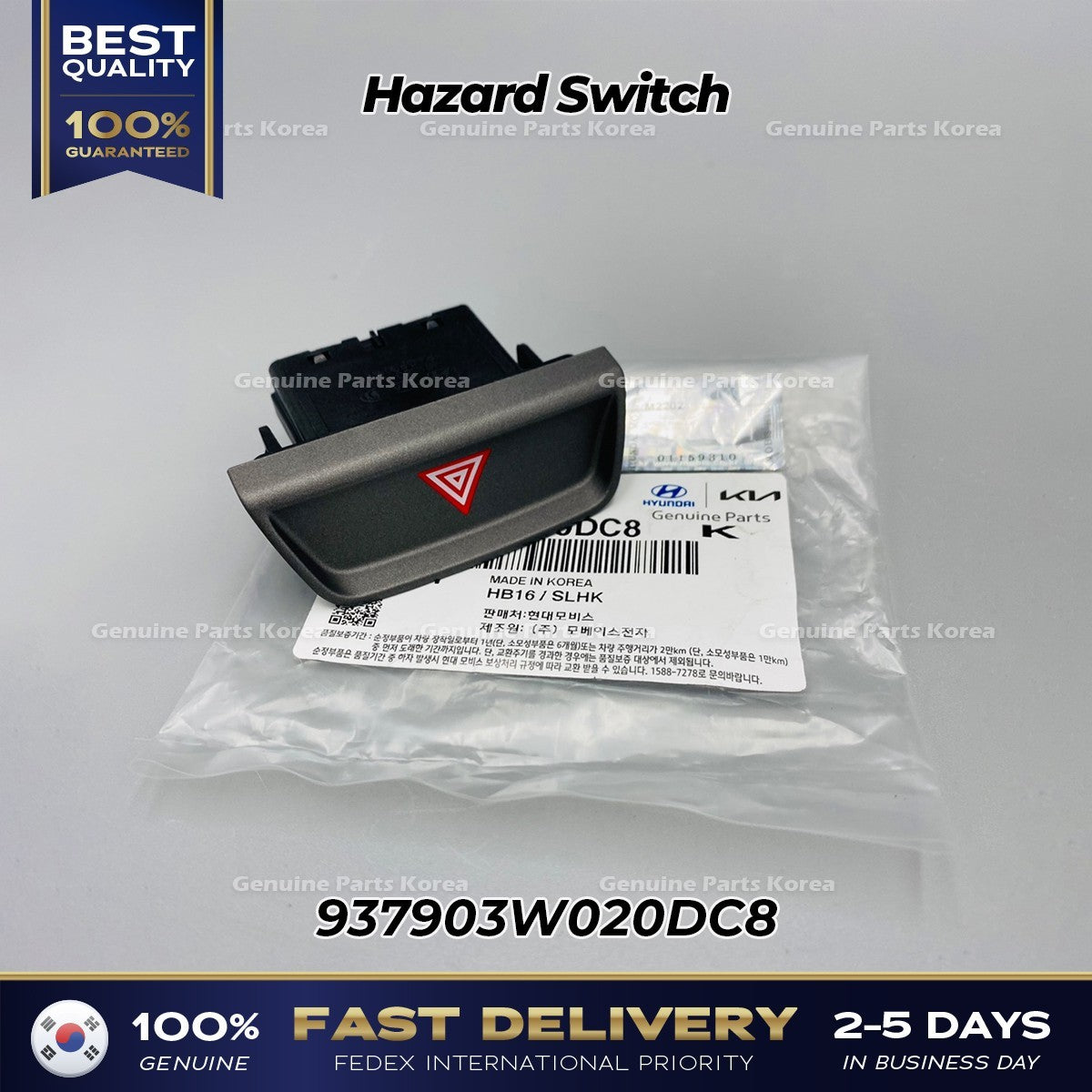 Genuine Hazard Switch 937903W020DC8 for Kia Sportage