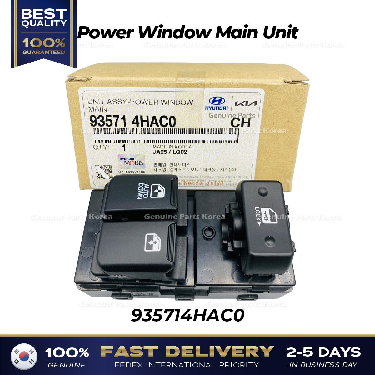 Genuine Power Window Main Unit 935714HAC0 for Hyundai H1 Grand Starex