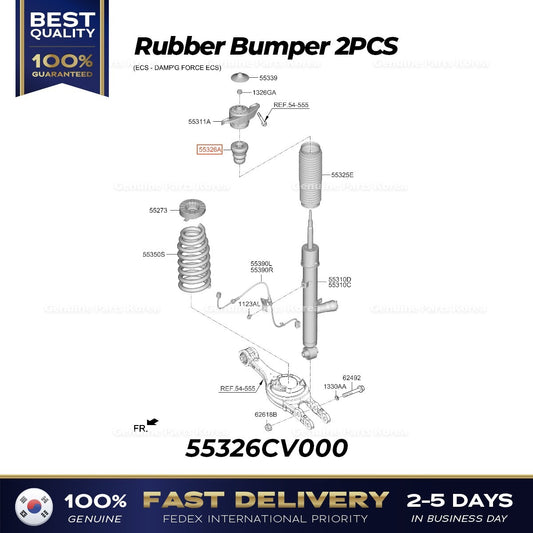 Genuine Rubber Bumper 2PCS 55326CV000 for Hyundai Ioniq 6 Kia EV6
