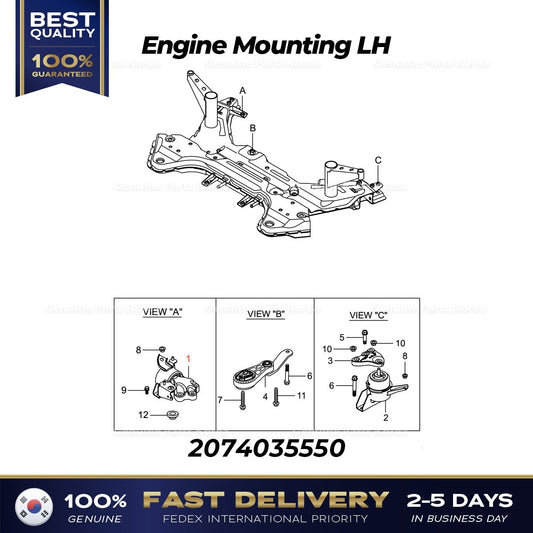 Genuine Engine Mounting LH 2074035550 for Ssangyong Tivoli