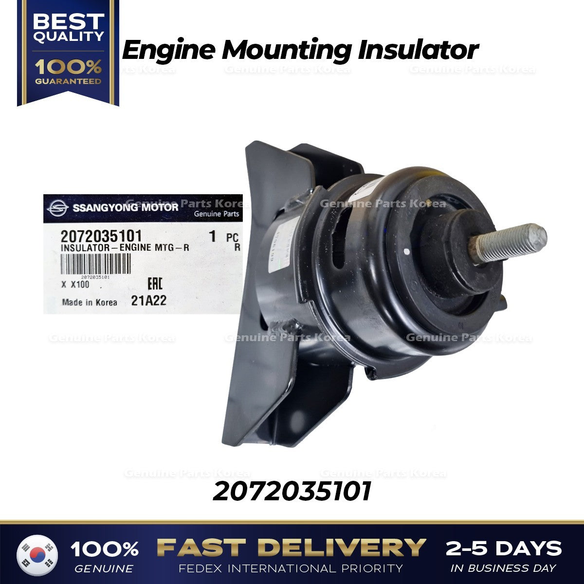 Genuine Engine Mounting Insulator 2072035101 for Ssangyong Tivoli