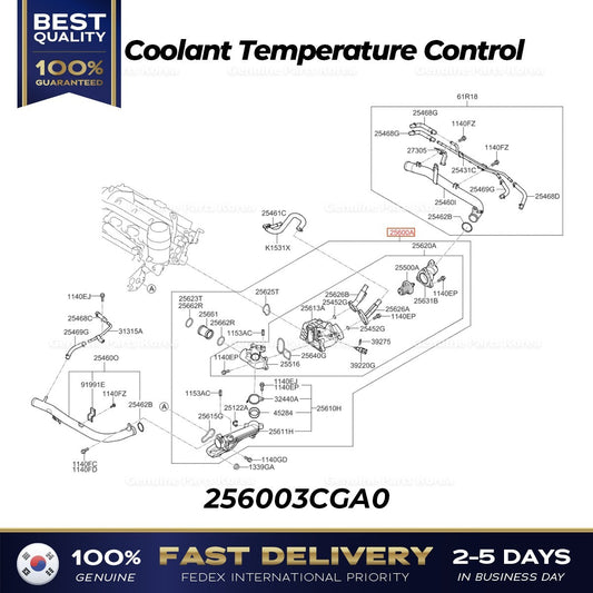 Genuine Coolant Temperature Control 256003CGA0 for Hyundai Genesis