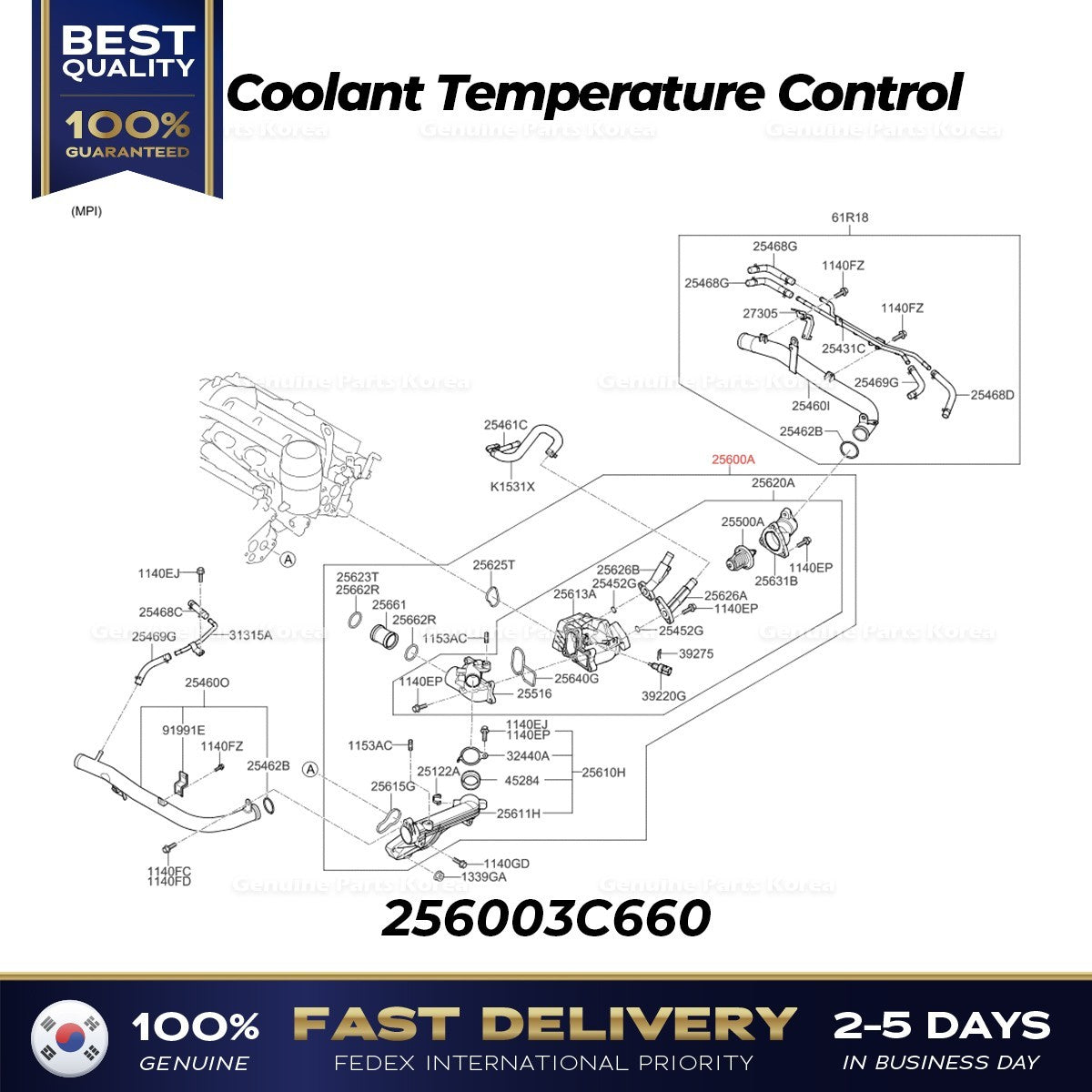 Genuine Coolant Temperature Control 256003C660 for Hyundai Genesis