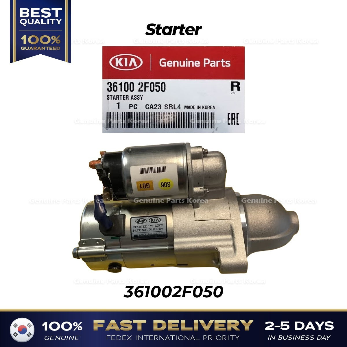 Genuine Starter 361002F050 for Hyundai Santa Fe Kia Sorento