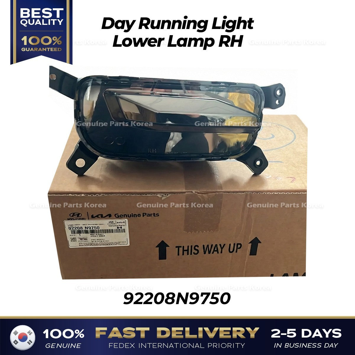 Genuine Day Running Light Lower Lamp RH 92208N9750 for Hyundai Tucson