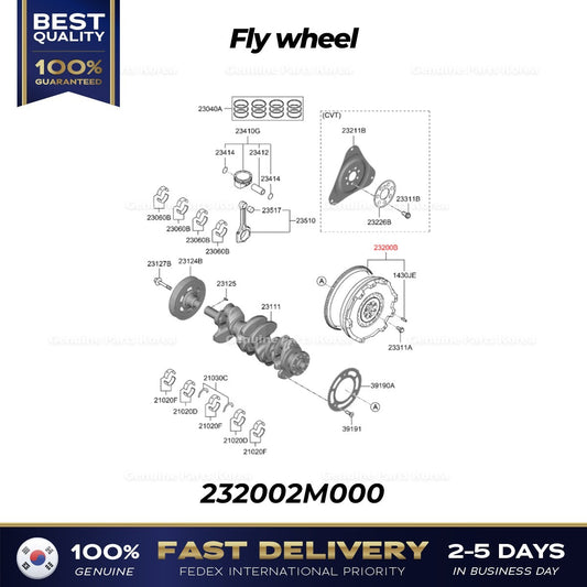 Genuine Fly wheel 232002M000 for Hyundai Accent