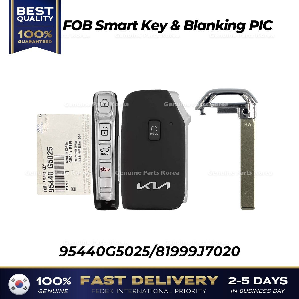 Genuine FOB Smart Key & Blanking PIC 95440G5025 for Kia Niro