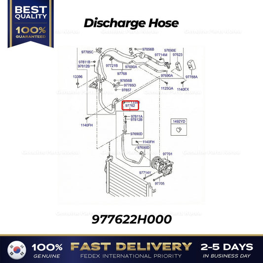 Genuine Discharge Hose 977622H000 for Hyundai Elantra