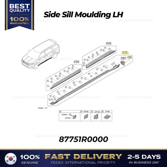 Genuine Side Sill Moulding LH 87751R0000 for Kia Carnival