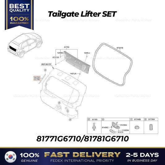 Genuine Tailgate Lifter SET 81771G6710 81781G6710 for Kia Picanto