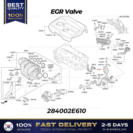 Genuine EGR Valve 284002E610 for Kia Optima
