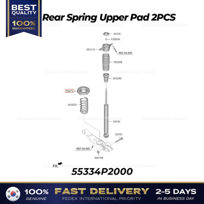 Genuine Rear Spring Upper Pad 2PCS 55334P2000 for Hyundai Santa Cruz