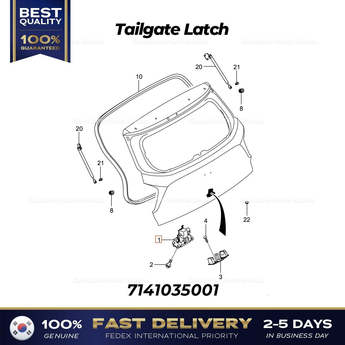 Genuine Tailgate Latch 7141035001 for Ssangyong Tivoli