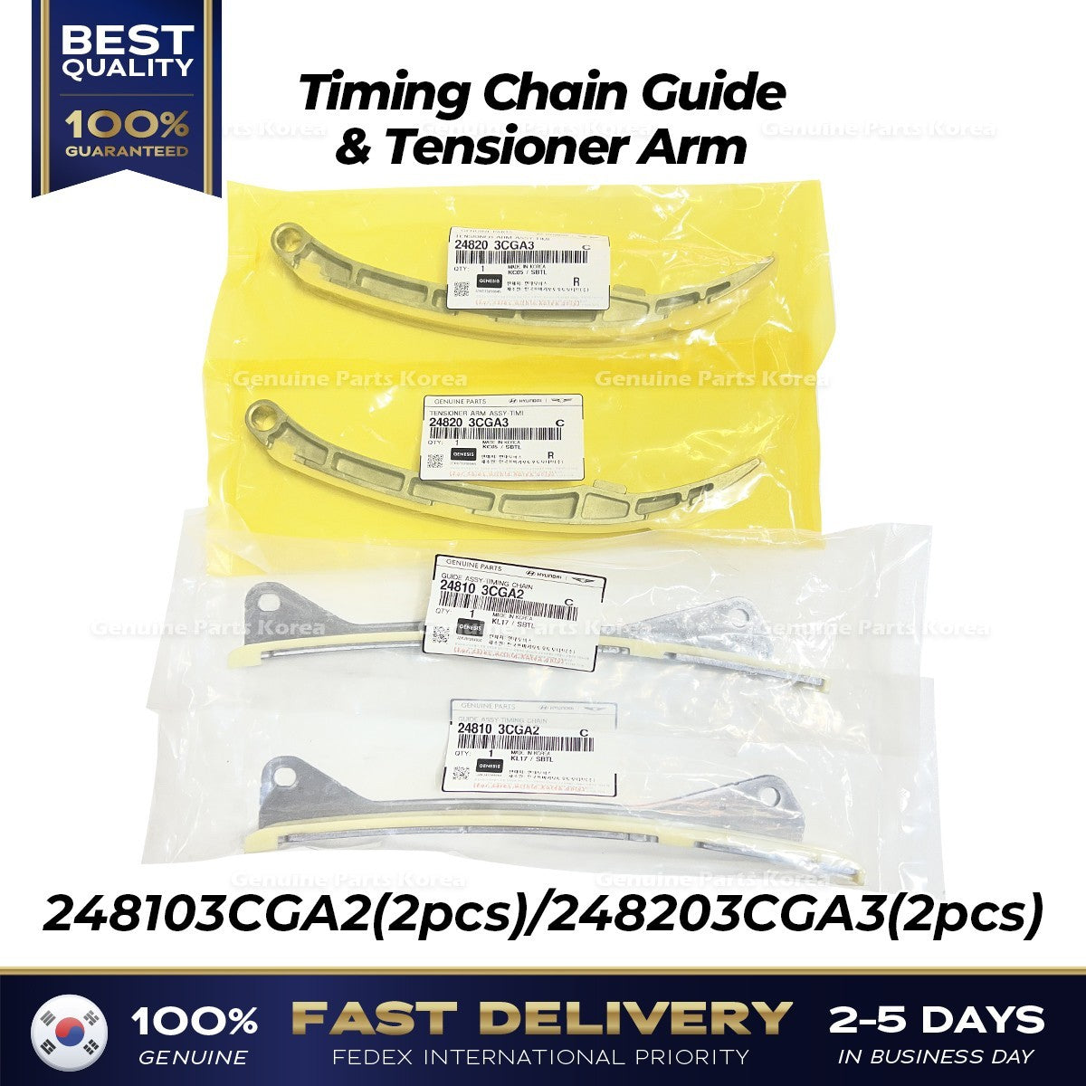 Genuine Timing Chain Guide & Tensioner Arm for Hyundai Azera Santa Fe