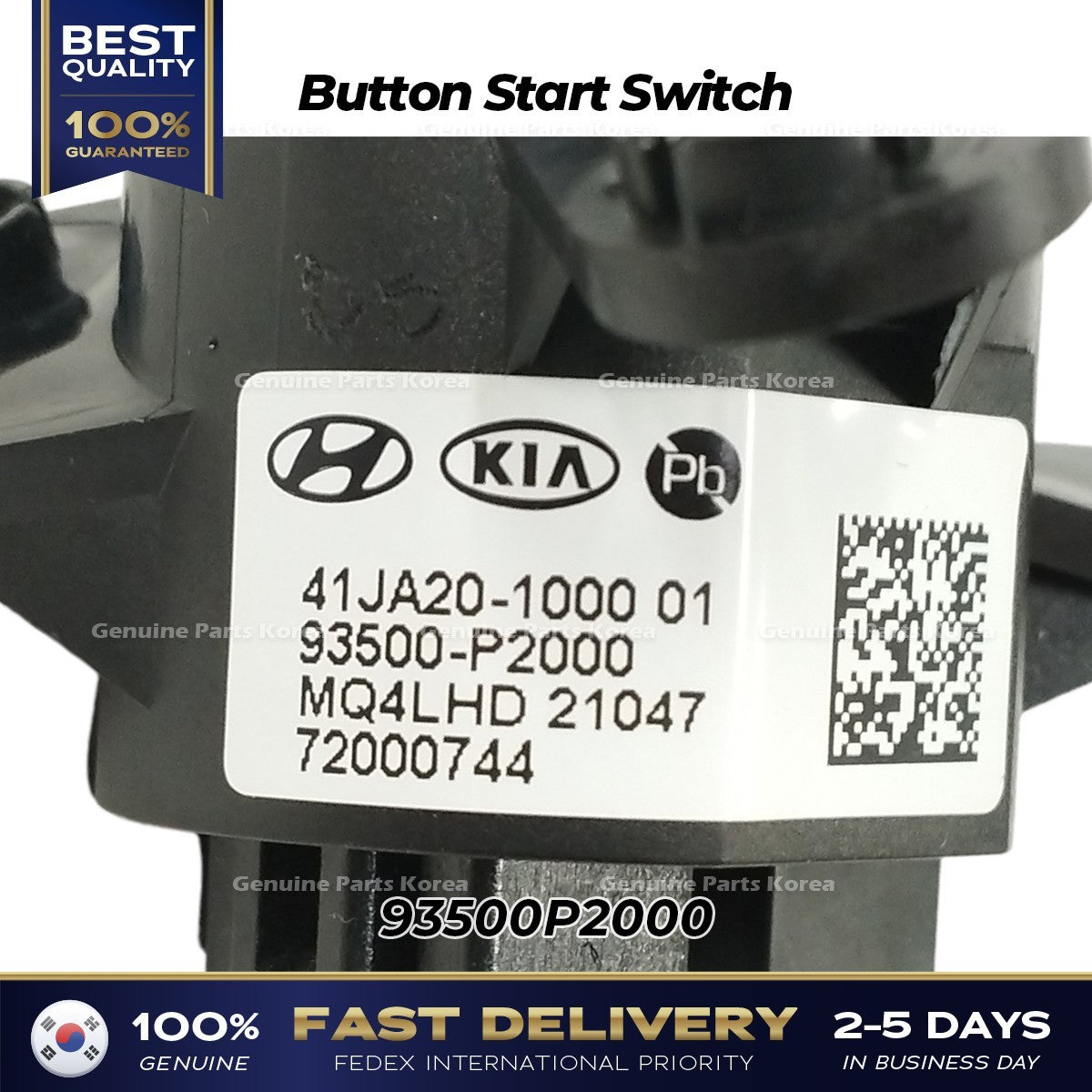 Genuine Button Start Switch 93500P2000 for Kia Sorento
