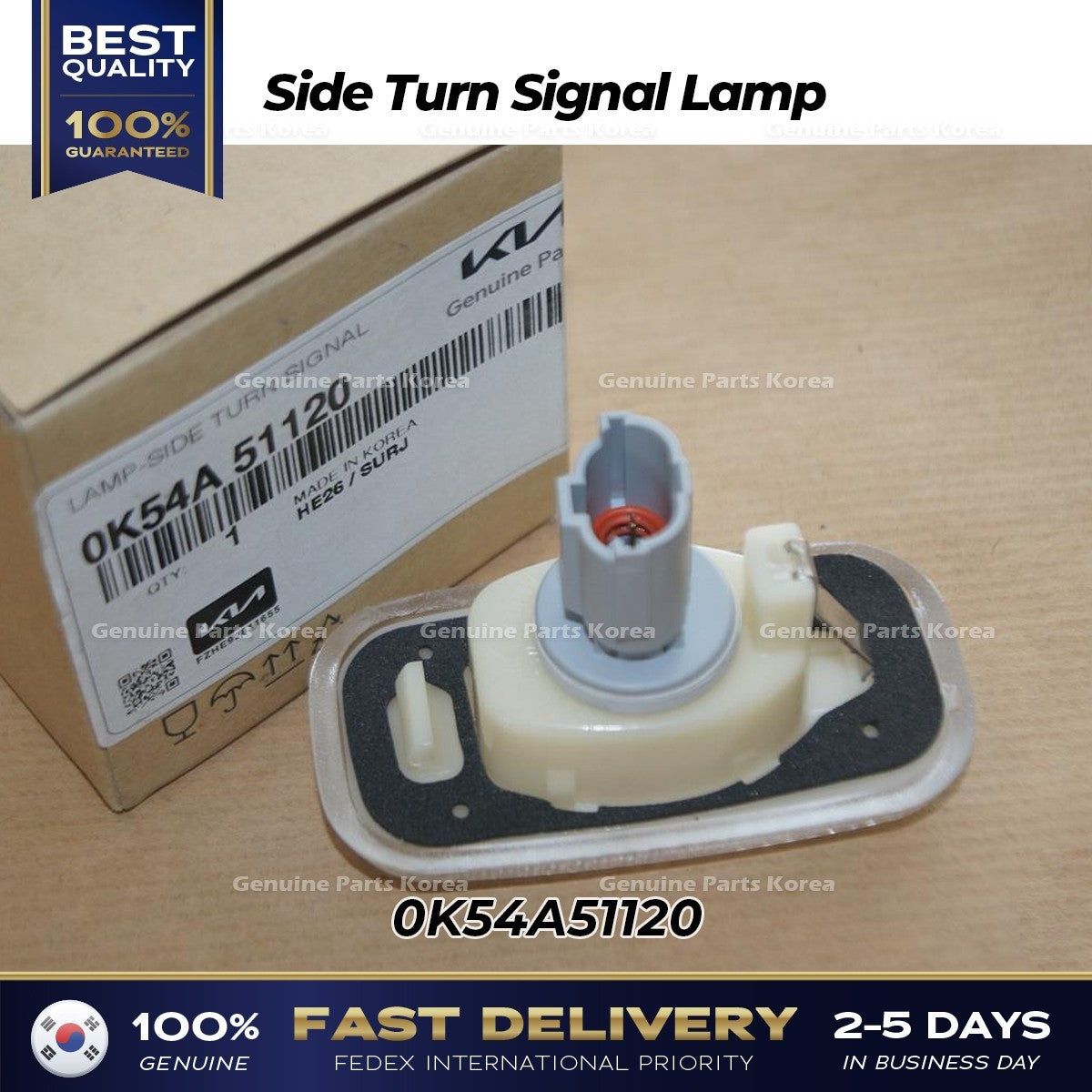 Genuine Side Turn Signal Lamp 0K54A51120 for Kia Sedona