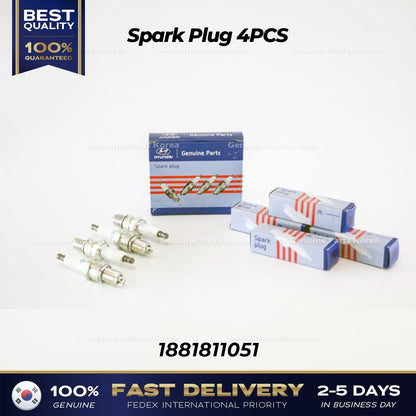Genuine Spark Plug 4PCS 1881811051 for Hyundai Santa Fe Kia Optima